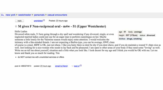 Craigslist personals westchester